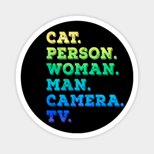 Cat Person Woman Man Camera Tv Magnet